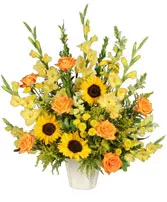 Golden Goodbye Funeral Arrangement