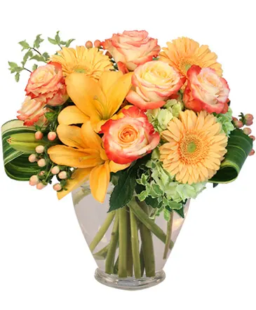 Love Me at Sunset Vase Arrangement  in Columbia, IL | MEMORY LANE FLORAL