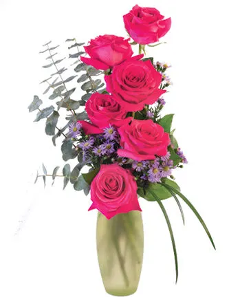 Hot Pink Roses Floral Design in Columbia, IL | MEMORY LANE FLORAL