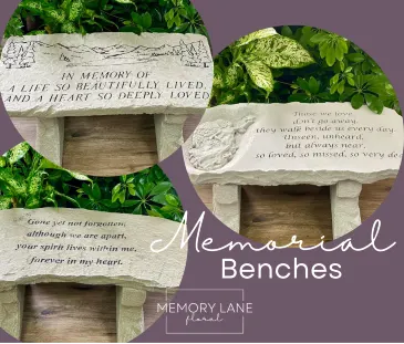 Memorial Bench Concrete Garden Bench in Columbia, IL | MEMORY LANE FLORAL