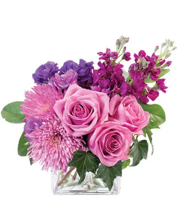 Purple Blooms of Bliss Floral Arrangement in Columbia, IL | MEMORY LANE FLORAL