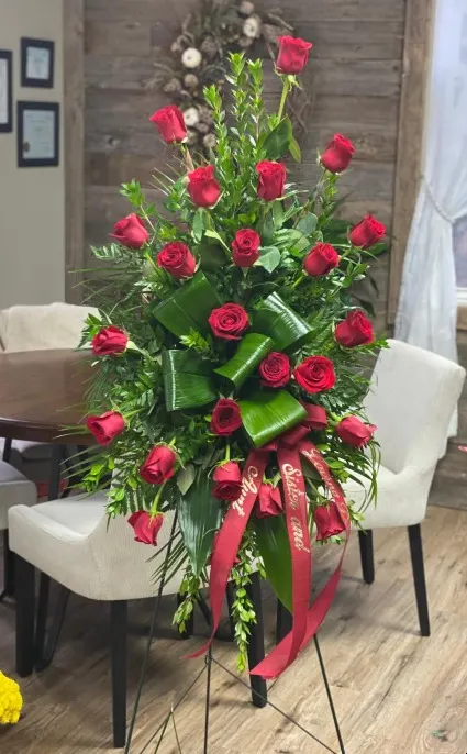 Scarlet Tribute Standing Spray