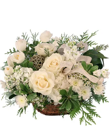 Snowy Spectacular Basket Arrangement in Columbia, IL | MEMORY LANE FLORAL