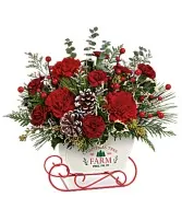 Tree Farm Sleigh Bouquet - LIMITED EDITION Floral Design