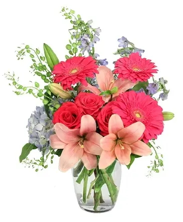 Unique Pinks Vase Arrangement  in Columbia, IL | MEMORY LANE FLORAL