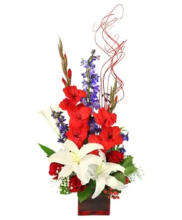 Victory Fireworks Vase Arrangement in Columbia, IL | MEMORY LANE FLORAL